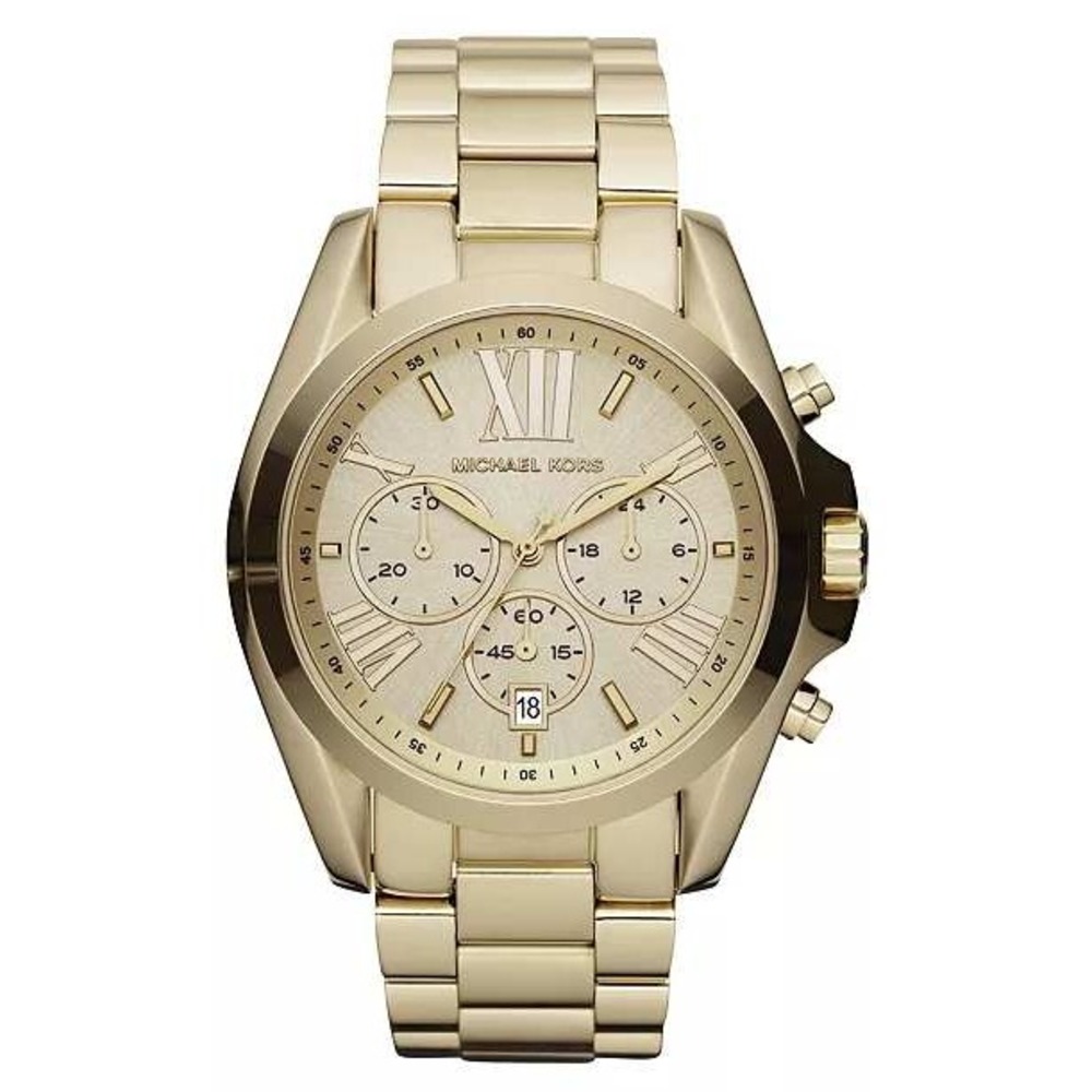 Michael Kors Unisex Watch Bradshaw Chronograph Gold Tone Stainless MK5605 43mm - Picture 11 of 11